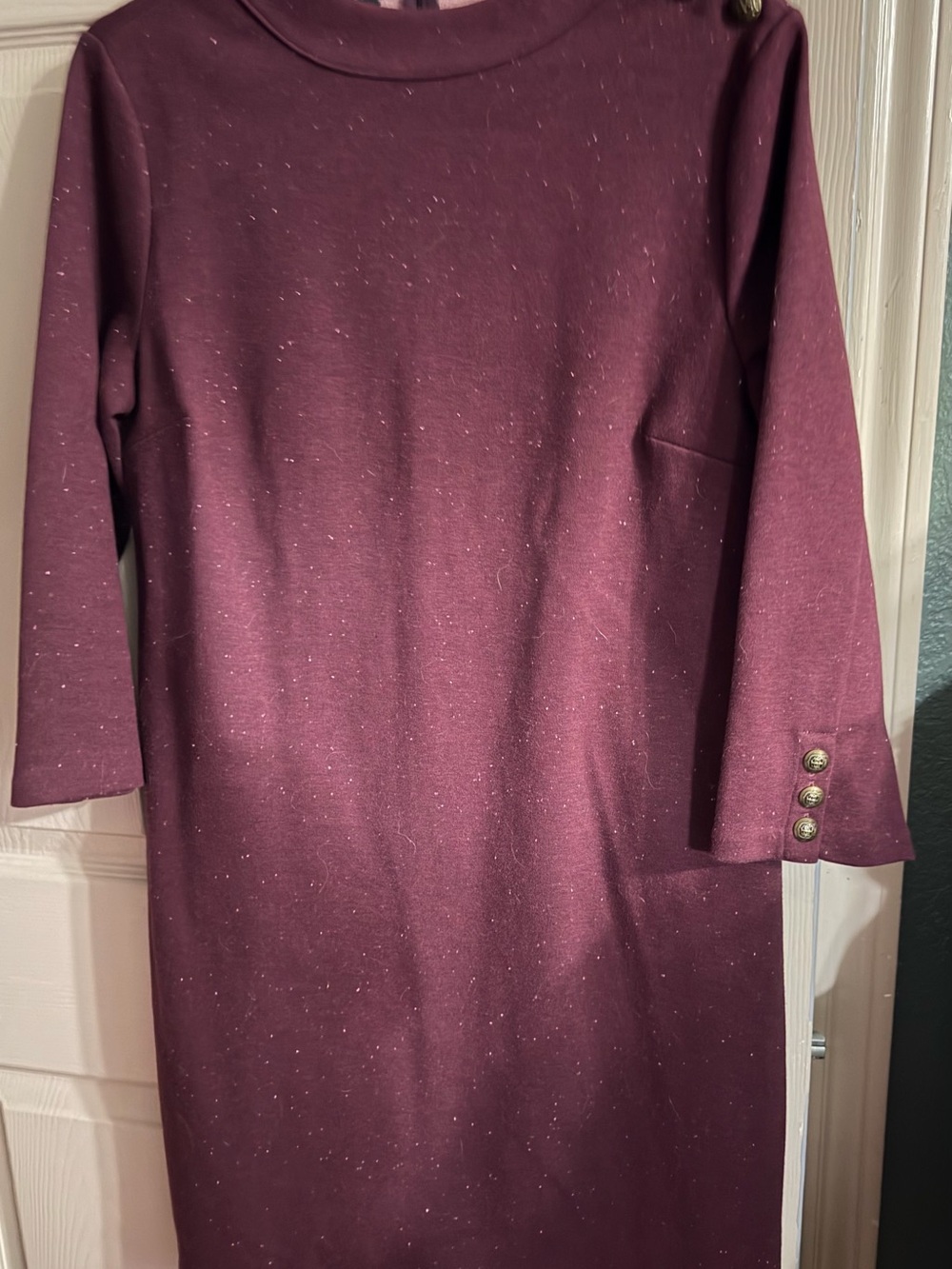 Talbots Plum Sparkle Midi Dress